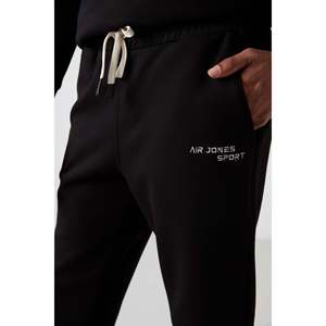 Ensemble de survêtement pour homme en coton épais, doux, texturé, confortable et brodé - 85254 - Noir/écru/noir - Product Image 5