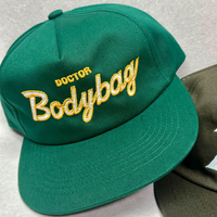Gorra de Béisbol de la Mejor Calidad, Visera Plana, Sarga de Algodón, Negra, Cierre a Presión, Parche, 6 Paneles, Transpirable, Impermeable, Personalizable