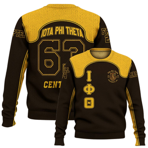 Iota Phi Theta 1963 Fraternidad Ropa Chenille Suéter de punto Letra griega Jersey Acrílico Invierno Ropa griega - Product Image 6