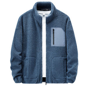 Chaqueta de senderismo al aire libre de manga completa ultra suave y cálida con puños ajustables y chaqueta de lana de cuello alto para hombre - Product Image 6