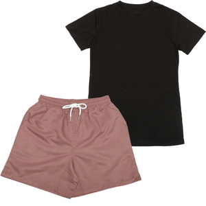 Streetwear Summer Heavy Weight Cotton Camiseta de gran tamaño Conjuntos cortos de 2 piezas para hombres con rompevientos corto - Product Image 5