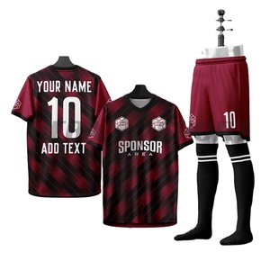 Ensemble de maillots de football personnalisés, maillots d'équipe personnalisés, ensembles de shorts, sublimation, hommes, femmes, 100% polyester - Product Image 1
