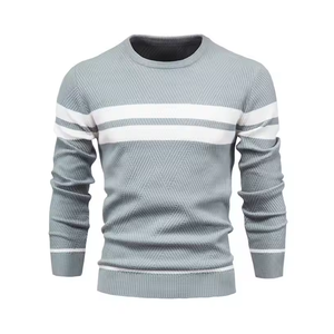 เสื้อสเวตเตอร์สำหรับฤดูหนาวของผู้ชายผ้าคอตตอนออร์แกนิก100% น้ำหนักเบาพิมพ์ลายสีทึบดีไซน์ใหม่ล่าสุด - Product Image 1