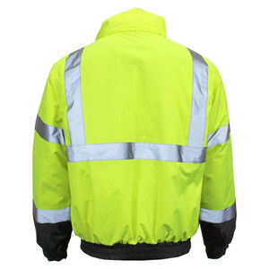 Chaqueta de Seguridad Reflectante de Alta Visibilidad ANSI Clase 2 para Hombre, Impermeable, de Lona, con Capucha Desmontable, Color Personalizado - Product Image 2