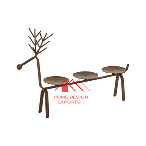 Latest <b>Christmas</b> and Easter Decor <b>Reindeer</b> Aluminium Wood Candle Holder Black Antique Finished Shape Candle Holder - Product Image 4