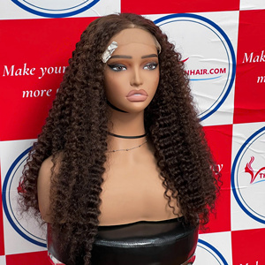 Qualité supérieure 250% densité perruques bouclées birmanes extensions de cheveux humains vietnamiens 5x5 HD fermeture à lacet perruques bouclées birmanes - Product Image 5