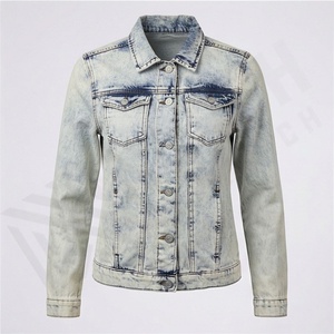 Veste en jean pour femme, doublure en laine et lin respirante, fermeture à boutons, manches longues, design tendance, taille XL, fabriquée pour l'automne et l'hiver - Product Image 1