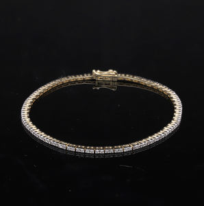 Bracelet de tennis classique élégant en or 14 carats 1.38CTW Bracelets en diamant à sertir sécurisé en diamant de taille ronde naturelle - Product Image 5