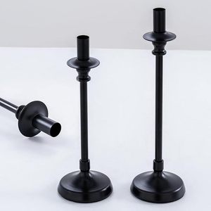 Good Sale High Quality <b>Black</b> Powder Coating Metal Candle Holder Iron Decorative <b>Candlestick</b> for Home Decor Luxury Candle Vessel - Product Image 3