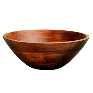Round Wooden <b>Salad</b> <b>Serving</b> <b>Bowls</b> Using for Kitchen and Dinnerware Handmade Natural Acacia Wooden <b>Bowl</b> With Spoon Vintage Design - Product Image 4