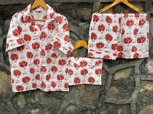 Conjunto de Pijamas cortos de algodón puro de lujo 100% algodón regalo del Día de San Valentín conjunto de Camisa de algodón para mujer con pantalones cortos colección Bikini de playa - Product Image 6