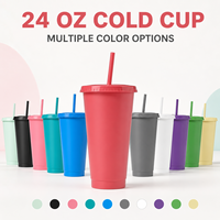 Gobelet à café en plastique réutilisable, écologique, sans BPA, avec couvercle, logo personnalisé, cadeau d'entreprise promotionnel, capacité de 601 à 700 ml