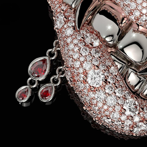 Iced Out Diamond Grill Lips Pendant Hip Hop Bling Custom Statement <b>Necklace</b> Jewelry Gift <b>For</b> <b>Men</b> Women Party Wear Art - Product Image 4