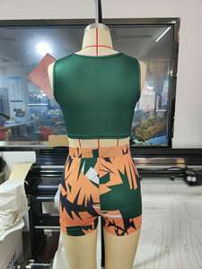 Ensemble haut et short deux pièces pour femme, imprimé décontracté de haute qualité, pour les vacances à la plage - Product Image 3