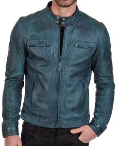 Veste en cuir de vachette véritable personnalisée pour hommes pas cher prix bas matériel de toile fabriqué au Pakistan - Product Image 1