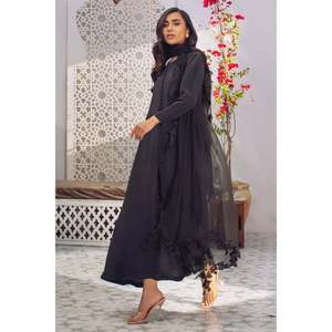 Camisa de Satén Noir Elegance para Mujer con Mangas Tres Cuartos y Dupatta para Todas las Temporadas - Product Image 4