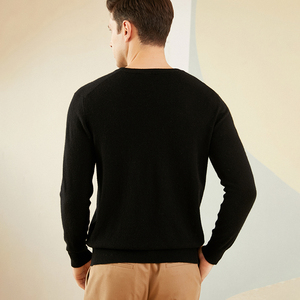 เสื้อสเวตเตอร์คอกลมแบบสวมหัวเสื้อลำลองทรงสลิมฟิตสำหรับผู้ชายผ้าโพลีเอสเตอร์ถักลาย2025 - Product Image 5