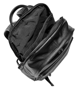 Men Women Casual Customized Black Genuine Leather Laptop <b>Backpack</b> <b>Waterproof</b> Breathable 20-35L Capacity <b>School</b> College Zipper - Product Image 4