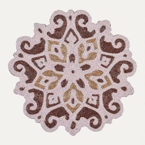 Nouvel arrivage de plaque de présentation en perles de verre faites à la main dessus de table design corail napperon élégant tapis et tampons en perles de verre - Product Image 2