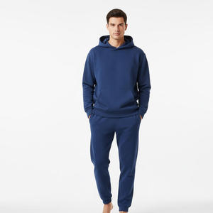 ชุดวอร์มผู้ชายแบบมีฮู้ด สไตล์หรูหรา สำหรับฤดูหนาว ผลิตตามสั่ง เนื้อผ้าโพลีเอสเตอร์/คอตตอน น้ำหนักเบา สีพื้น ชุดลำลองสำหรับวิ่งออกกำลังกาย - Product Image 1