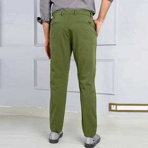 Pantalon droit coupe ajustée de style américain pour hommes pantalon chino à broderie personnalisée pour homme en sergé de coton pantalon chino - Product Image 5