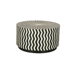 Table basse en bois d'accent d'artisan artisanal motifs floraux complexes conception d'incrustation d'os solide meubles de maison élégants pour vivre - Product Image 5