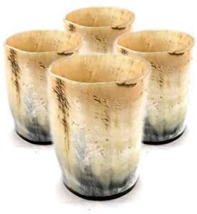 Qualité de luxe martelé Design nordique cuisine en bois table personnalisable corne naturelle tasse à bière tasses fêtes café eau - Product Image 4