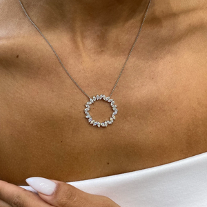 Diseño Premium IGI certificado Marquesa laboratorio cultivado diamante 14K oro sólido boda collar fino mujeres Festival joyería para mujeres - Product Image 2