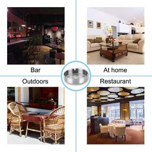 Cenicero de metal de acero inoxidable de Mesa para el hogar al por mayor de fabricante sin tapa Cenicero de cigarrillos de diseño clásico - Product Image 6