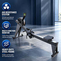 Machine de Rameur de Fitness Professionnelle pour Entraînement de Compétition Hyrox, à Faible Pression Articulaire, Résistance à l'Air et Écran LCD