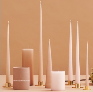 Bougeoir conique en métal en laiton moderne pour les fêtes de mariage à la maison décorations de table chandelles plaquées or - Product Image 1