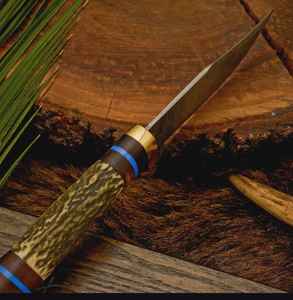 Cuchillos de Caza de Acero de Damasco al por Mayor, Cuchillos de Hoja Fija para Campismo y Supervivencia con Funda de Cuero Fino, Cuchillos de Acero Personalizados - Product Image 5