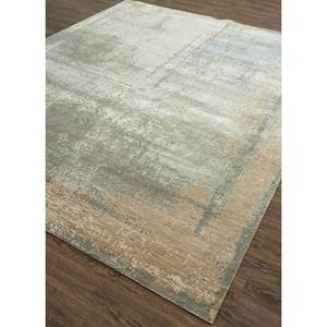 Tattvam Beige & <b>Brown</b> Hand Knotted <b>Wool</b> & Bamboo Silk Rug Abstract Pattern Hallway Rectangle for Home & Bedroom-Model Srb(9003) - Product Image 2
