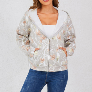 High Quality Terry Oversized 300gsm Hoodie Blank Unisex Cropped <b>Turtleneck</b> Zipper-up Short Hodies <b>for</b> <b>Woman</b> - Product Image 2