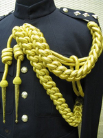 Aiguillettes de fil de fil de Logo sur mesure OEM de haute qualité avec embouts en laiton pour cordon d'uniforme d'officier en coton et soie