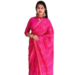 Última colección de Sari de Varanasi con tafetán seda impresión Jacquard tejido borde Palau - Product Image 2