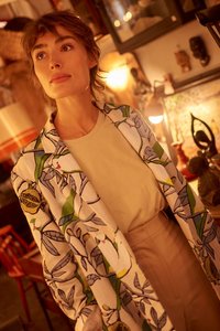 Kaftan pour femme brodé à la main, style Suzani, avec fente latérale, en rayonne/coton/lin, style ethnique indien et pakistanais - Product Image 3