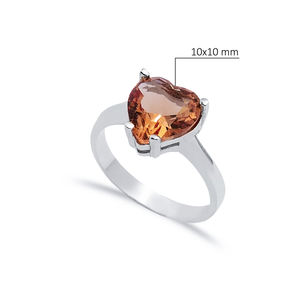 10x10mm corte corazón sultanita piedra joyería venta al por Mayor turco hecho a mano 925 anillo de racimo de plata esterlina - Product Image 2