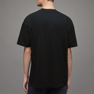 Vente en gros de t-shirts vierges à logo personnalisé 100% coton pour hommes, t-shirt uni à col rond côtelé surdimensionné, t-shirts amples de luxe pour hommes - Product Image 6
