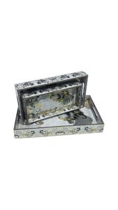 Modern Art Deco Wooden Eco-friendly Multi-piece Serving <b>Tray</b> Set with Colorful Prints for Home and Event Use - Product Image 5