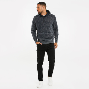 Sweat-shirts thermiques en molleton 100 % coton coupe ajustée avec poche pour homme, taille adulte, design streetwear, délavage acide, vente en gros personnalisée pour marques - Product Image 3
