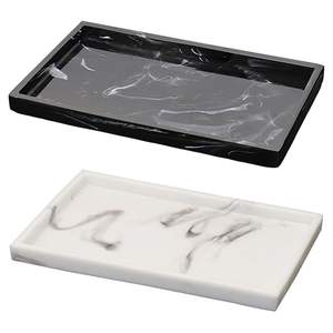 Ceramic Vanity Tray with <b>Marble</b> Finish Elegant Bathroom Counter & Jewelry Organizer - Product Image 6