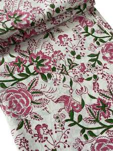 Women's Floral Block Print Voile Cotton Fabric Lightweight Loose Swing Dressmaking & Crafting Handmade Knitted Technics - Product Image 2