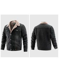 OEM Custom <b>Jean</b> Jacket <b>Men</b> Casual Long Sleeve Turn-down Collar Washed Denim Jacket - Product Image 6