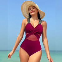 Maille Bikini maillot de bain en gros femmes une pièce ensemble maillot de bain femme maillot de bain Sexy femmes une pièce Bikini vêtements de plage
