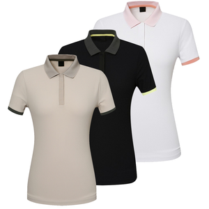 Polo de golf vierge d'été pour femmes, polo slim à manches courtes pour femmes, polo avec logo personnalisé, vente en gros - Product Image 3