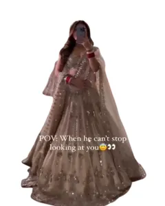 2022 nouveauté à la mode Magenta lourd Faux Georgette broderie miroir travail Lehenga Choli indien pakistanais vêtements - Product Image 1