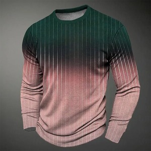 Camisetas de verano con cuello redondo, camisetas de rayas de bloque de Color con estampado 3D para hombre, camiseta de estilo callejero, Camiseta deportiva para salir de vacaciones al aire libre - Product Image 2