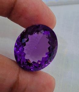 Pierre taillée en améthyste unique Fabrication de pierres précieuses en vrac pour bijoux Forme ovale Poids 45 Cts Pierre précieuse en améthyste Pierre précieuse en vrac - Product Image 1