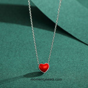 Collar de Plata de Ley 925 con Colgante de Corazón Romántico Chapado en Rodio, Cadena de Eslabones, Joyería para Mujer, Regalo de Boda - Product Image 5